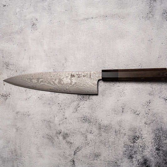 Noseto Kage Gyuto 210mm S35VN Powder Steel Ebony & Sandal Wood Octagonal Handle