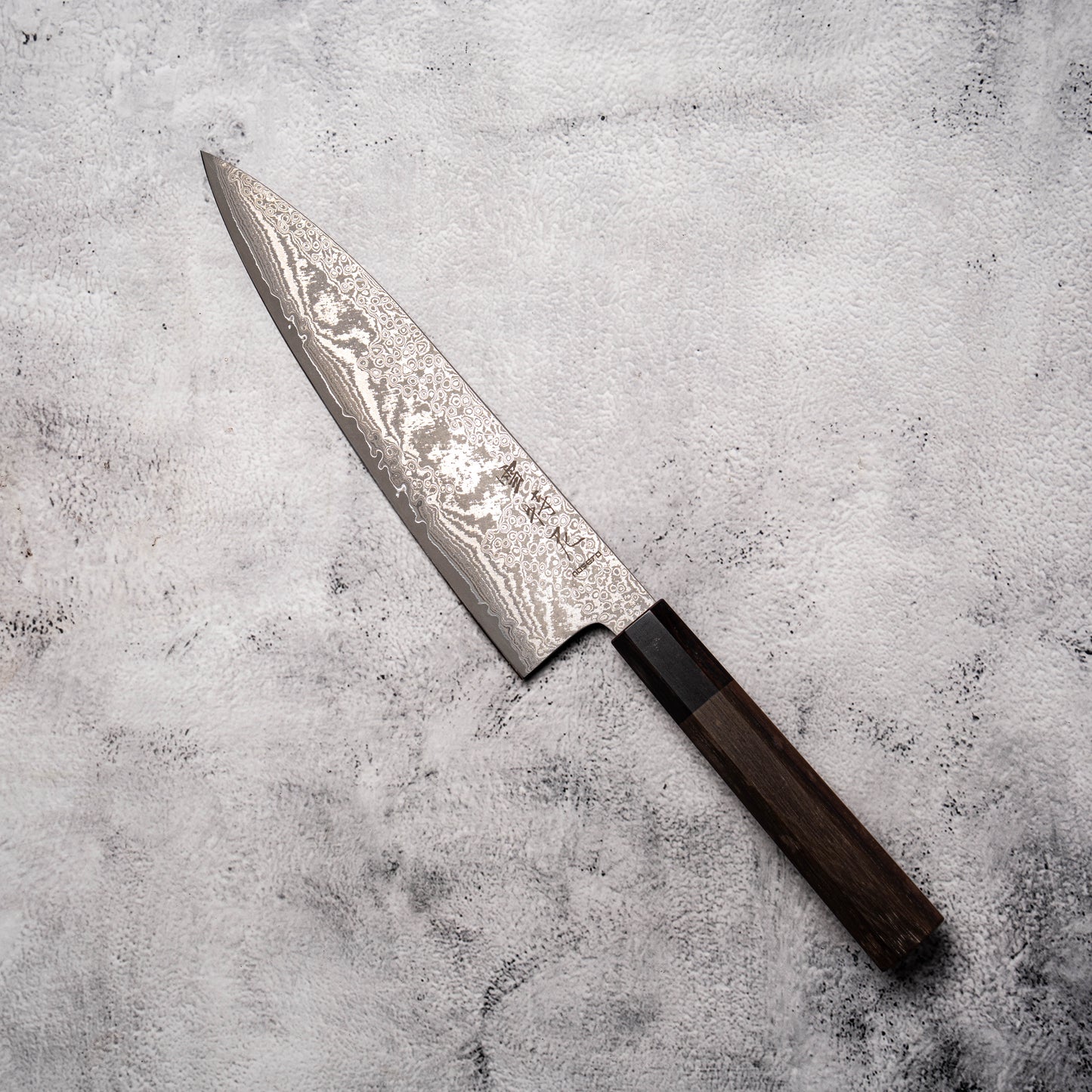 Noseto Kage Gyuto 210mm S35VN Powder Steel Ebony & Sandal Wood Octagonal Handle