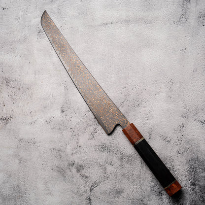 Noseto DMS Sujihiki 240mm 37Layer Tricolour Copper with Burl Knurl & Ebony Handle