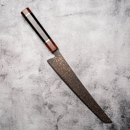 Noseto DMS Sujihiki 240mm 37Layer Tricolour Copper with Burl Knurl & Ebony Handle