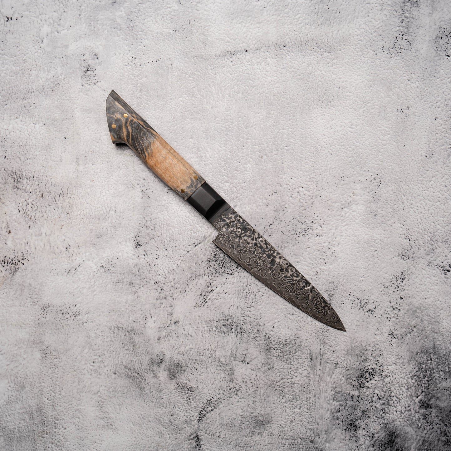 Noseto Uchi 135mm Petty Black Damascus VG-10 Ferrule Stabilized Wood Handle