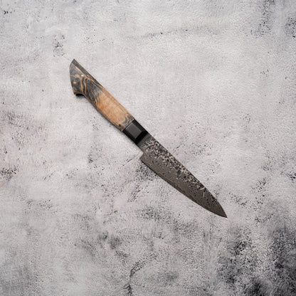 Noseto Uchi 135mm Petty Black Damascus VG-10 Ferrule Stabilized Wood Handle