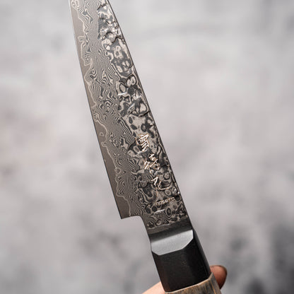 Noseto Uchi 135mm Petty Black Damascus VG-10 Ferrule Stabilized Wood Handle