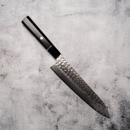 Noseto Gumo Gyuto 240mm VG10 Hammered Damascus with Buffalo Horn & Ebony Octagonal Handle