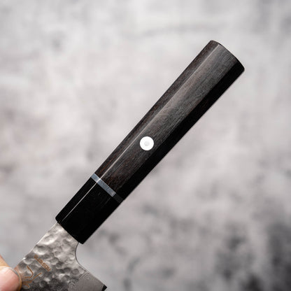 Noseto Gumo Gyuto 240mm VG10 Hammered Damascus with Buffalo Horn & Ebony Octagonal Handle