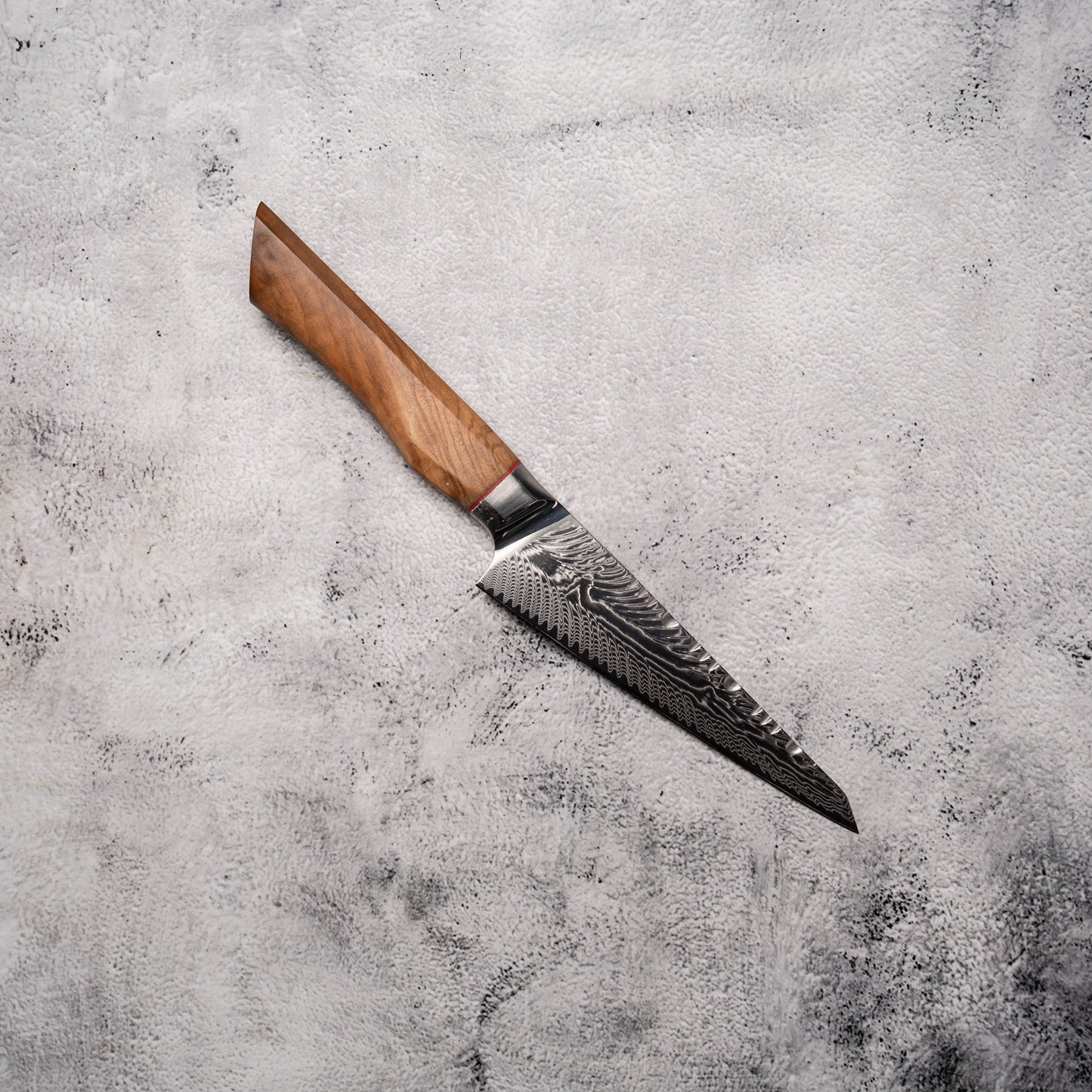 Noseto Modern Petty 150mm AUS10 73 Layer Damascus with Pakka Wood Handle
