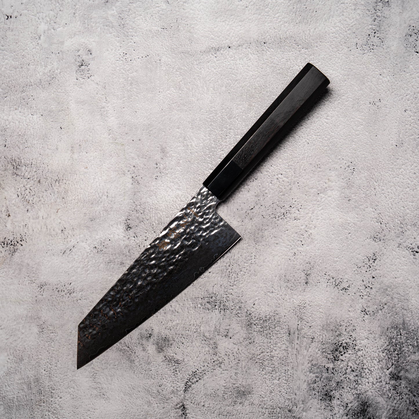 Noseto Fat Bunka 180mm VG10 Damascus with Buffalo Horn & Ebony Handle