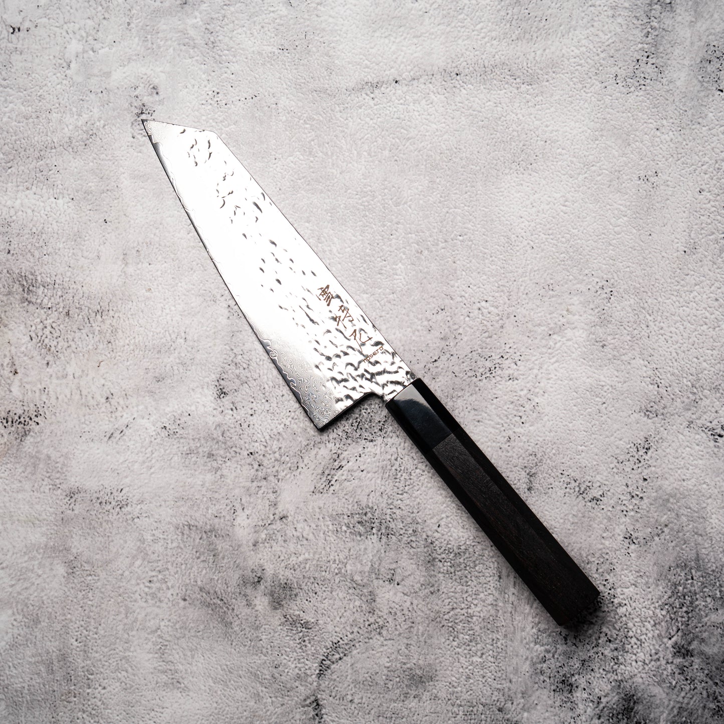 Noseto Fat Bunka 180mm VG10 Damascus with Buffalo Horn & Ebony Handle