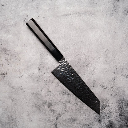 Noseto Fat Bunka 180mm VG10 Damascus with Buffalo Horn & Ebony Handle