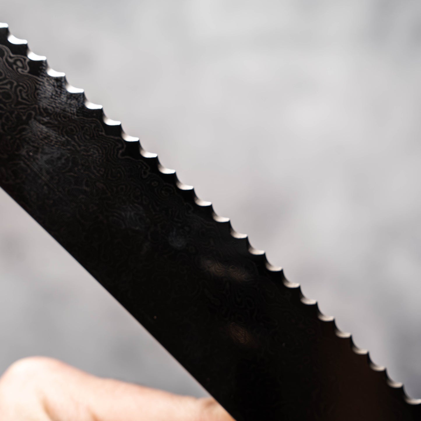 Noseto Bread Knife 240mm 67 Layer Damascus Steel with Buffalo Horn & Ebony Octagonal Handle