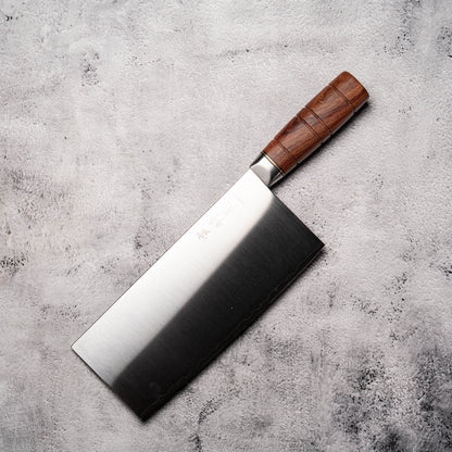 Noseto Hikari Cleaver 210mm 3-Layer 440C Composite Steel with Red Wood Handle