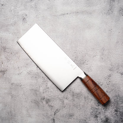 Noseto Hikari Cleaver 210mm 3-Layer 440C Composite Steel with Red Wood Handle