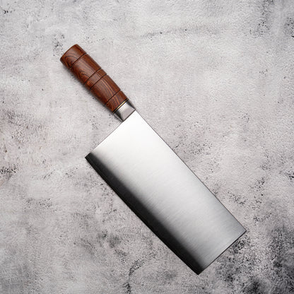 Noseto Hikari Cleaver 210mm 3-Layer 440C Composite Steel with Red Wood Handle
