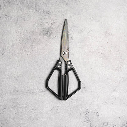 Noseto 119 Layer Damascus Kitchen Scissors – Iridescent Damascus with Black Aluminium Alloy Handle