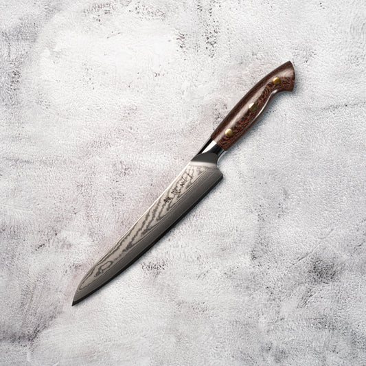 Noseto Toka Slicing 210mm 67 layers VG-10 Damascus Steel with Micarta + Copper Rivets Handle