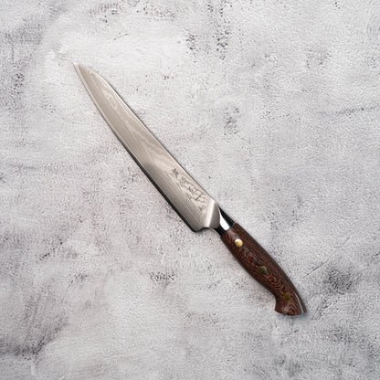 Noseto Toka Slicing 210mm 67 layers VG-10 Damascus Steel with Micarta + Copper Rivets Handle