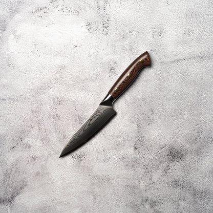 Noseto Toka Petty 135mm 67 layers VG-10 Damascus Steel with Micarta + Copper Rivets Handle