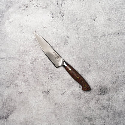 Noseto Toka Petty 135mm 67 layers VG-10 Damascus Steel with Micarta + Copper Rivets Handle