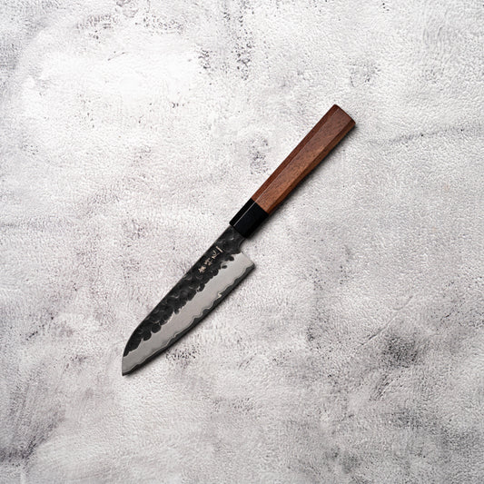 Noseto Neno 135mm Petty Santoku 3 Layers Carbon Steel with Red Wood+ Buffalo Horn