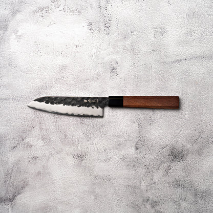 Noseto Neno 135mm Petty Santoku 3 Layers Carbon Steel with Red Wood+ Buffalo Horn