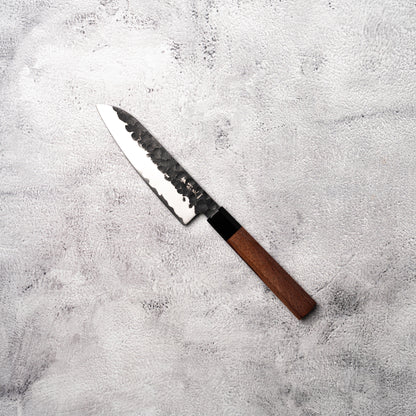 Noseto Neno 135mm Petty Santoku 3 Layers Carbon Steel with Red Wood+ Buffalo Horn