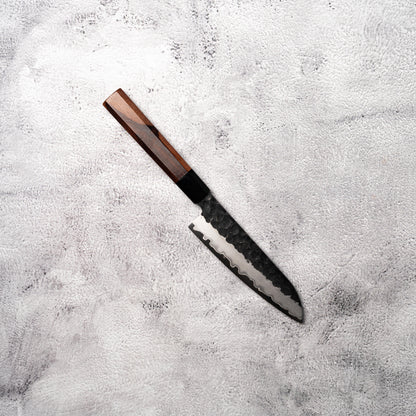 Noseto Neno 135mm Petty Santoku 3 Layers Carbon Steel with Red Wood+ Buffalo Horn