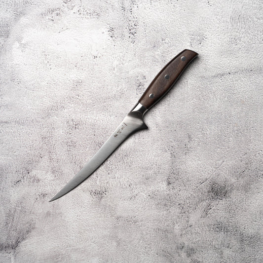 NOSETO German Fillet 180mm Stainless Steel High Quality Red Sandal Wood Handle