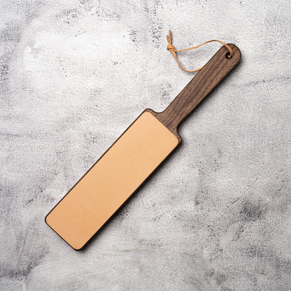 Dual Sided Knife Leather Strop + Compound North American Walnut Wood