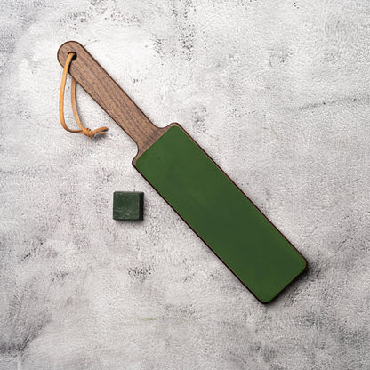 Dual Sided Knife Leather Strop + Compound North American Walnut Wood