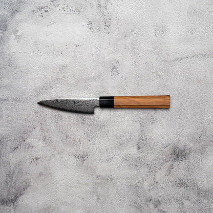 Noseto Nato Paring 105mm 67 Layers Damascus with Olive wood + Buffalo Horn