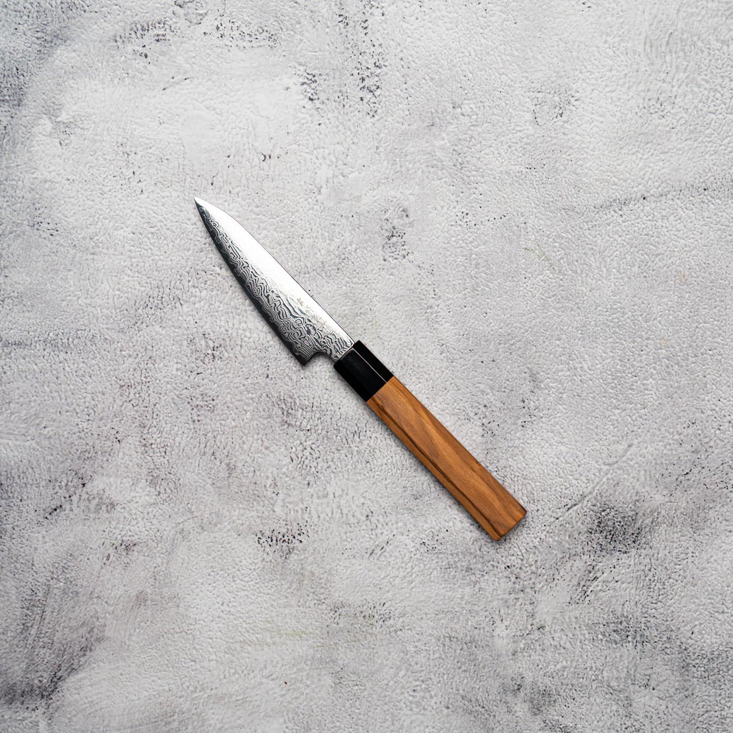 Noseto Nato Paring 105mm 67 Layers Damascus with Olive wood + Buffalo Horn