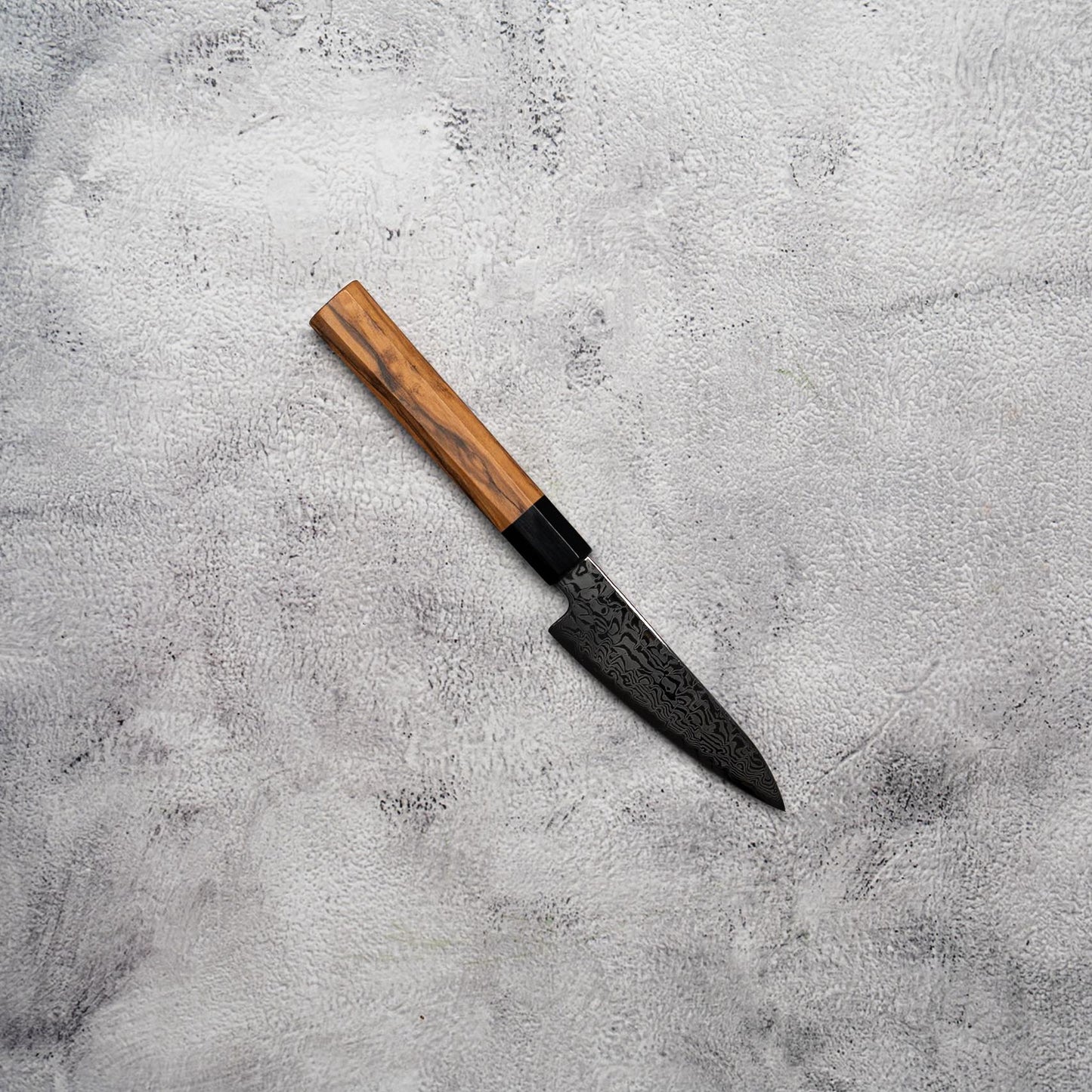 Noseto Nato Paring 105mm 67 Layers Damascus with Olive wood + Buffalo Horn