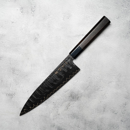 Noseto GAIJIN 210mm Gyuto Sanmai VG-10 with Ebony and Buffalo Hone Handle