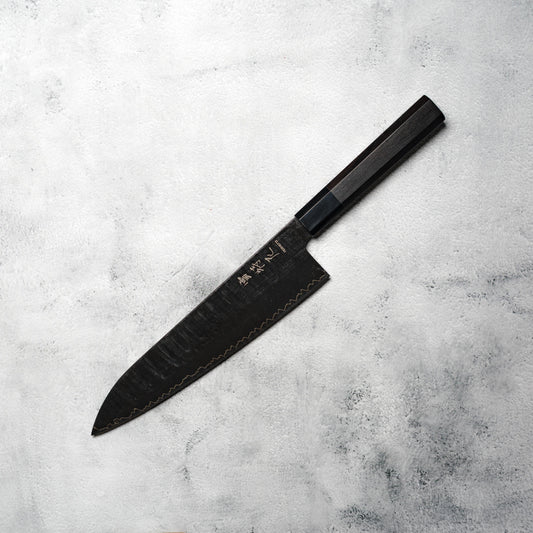 Noseto GAIJIN 240mm Gyuto Sanmai VG-10 with Distal Taper, Ebony & Buffalo Horn Handle