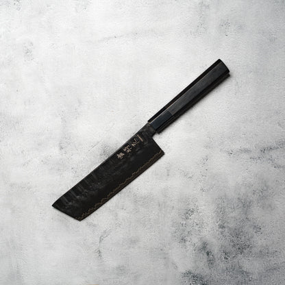 Noseto GAIJIN 180mm Nakiri – Sanmai VG-10 Ebony & Buffalo Horn Handle