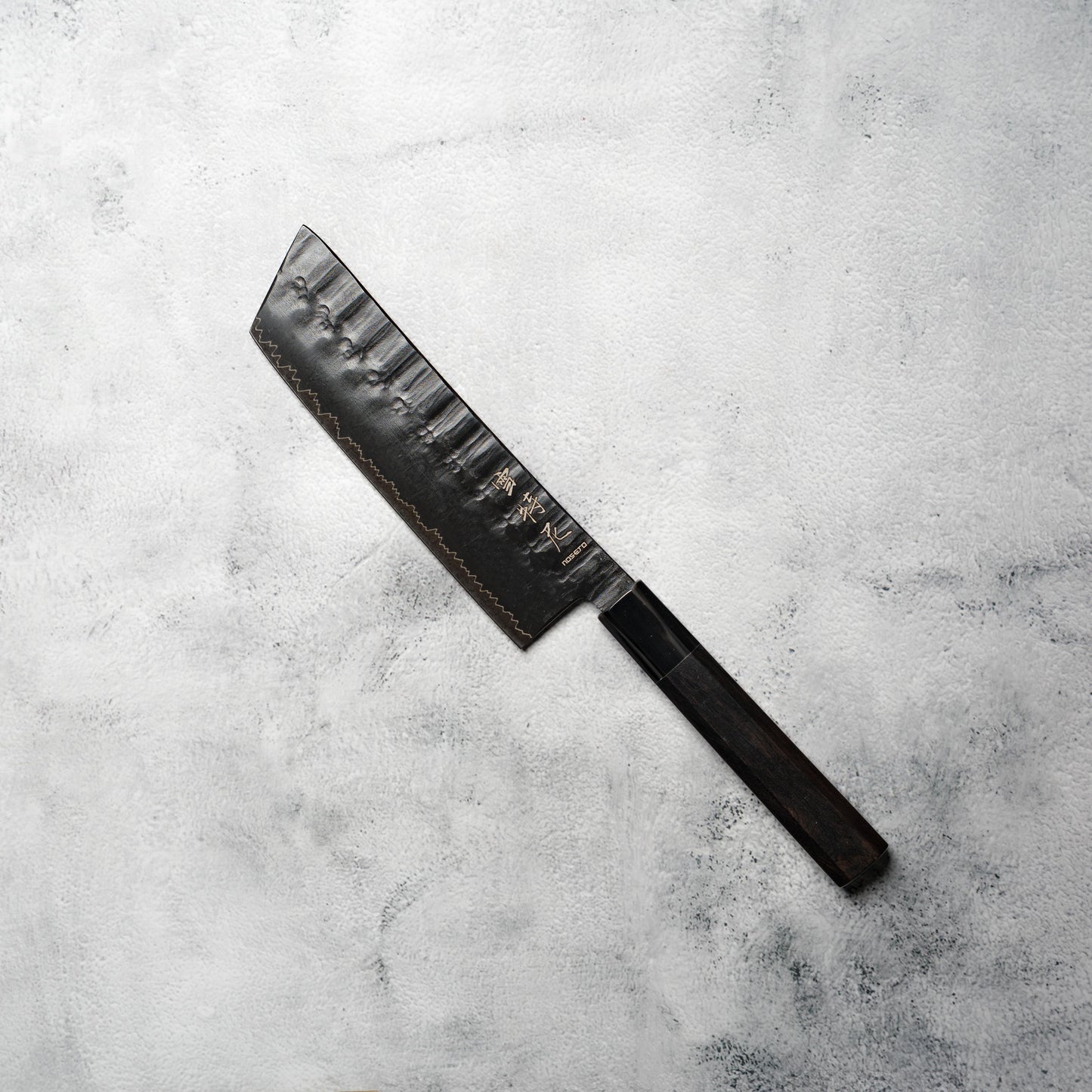 Noseto GAIJIN 180mm Nakiri – Sanmai VG-10 Ebony & Buffalo Horn Handle