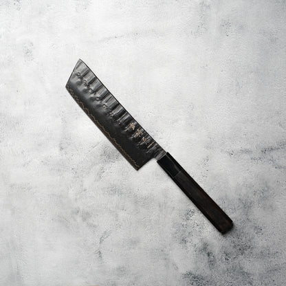 Noseto GAIJIN 180mm Nakiri – Sanmai VG-10 Ebony & Buffalo Horn Handle