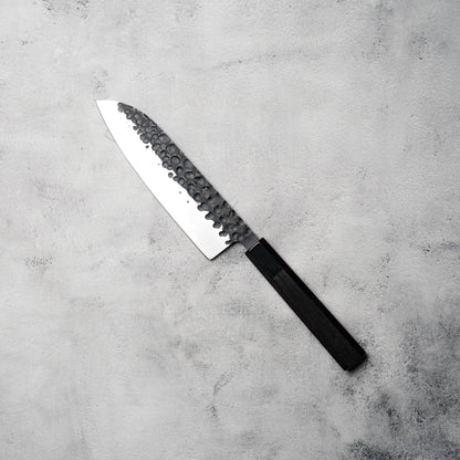 Noseto Kurai Santoku 180mm Sanmai AUS-10 High Carbon Steel with Ebony & Buffalo Horn Handle