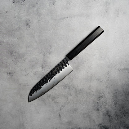 Noseto Kurai Santoku 180mm Sanmai AUS-10 High Carbon Steel with Ebony & Buffalo Horn Handle