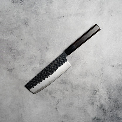 Noseto Kurai Nakiri 180mm Sanmai AUS-10 High Carbon Steel with Ebony & Buffalo Horn Handle