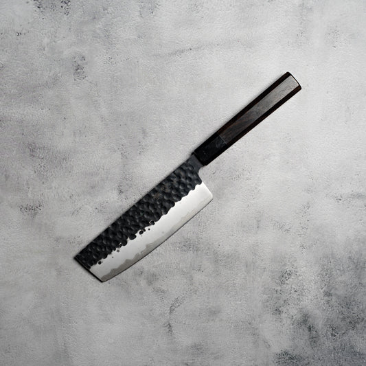 Noseto Kurai Nakiri 180mm Sanmai AUS-10 High Carbon Steel with Ebony & Buffalo Horn Handle