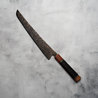 Noseto DMS Sujihiki 240mm 37Layer Tricolour Copper with Burl Knurl & Ebony Handle