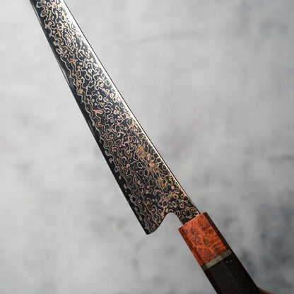Noseto DMS Sujihiki 240mm 37Layer Tricolour Copper with Burl Knurl & Ebony Handle