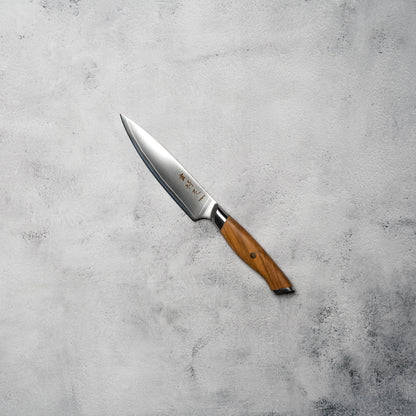 Noseto 3-Layer Cladding AUS-10 Petty 135 mm – Olive Wood Handle