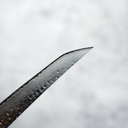 Noseto Tana 270mm Sakimaru VG-10 Damascus Slicing Knife with Stabilized Burl & White Buffalo Horn