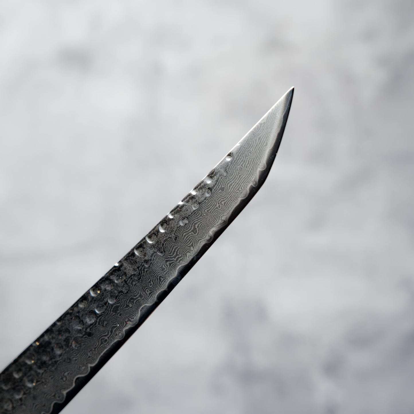 Noseto Tana 240mm Sakimaru VG-10 Damascus Slicing Knife with Stabilized Burl & White Buffalo Horn