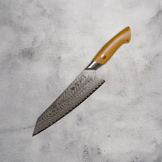 Noseto Mori Chef Knife Gyuto 210mm 73-Layer Powder Steel Core with Linen Micarta