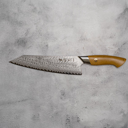 Noseto Mori Chef Knife Gyuto 210mm 73-Layer Powder Steel Core with Linen Micarta