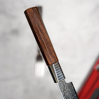 Noseto Damascus Steel Ebony Wood Handle Steak Knife and Fork Set New Cutlery