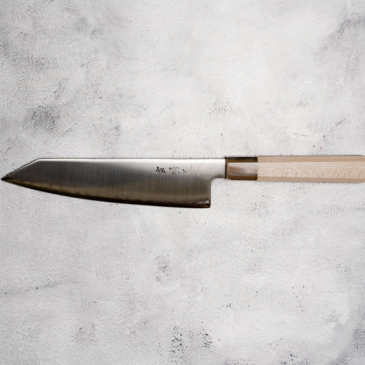 Noseto Aogami no.2 210mm Kiritsuke Sanmai with Horn and Maple Handle